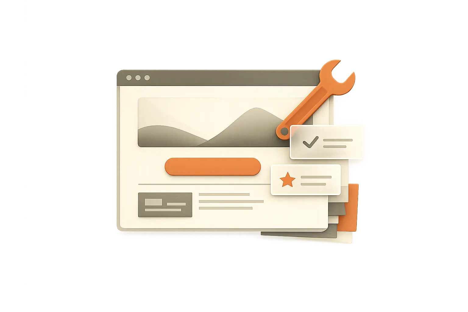 Conceptual support visual showing steady maintenance and small improvements