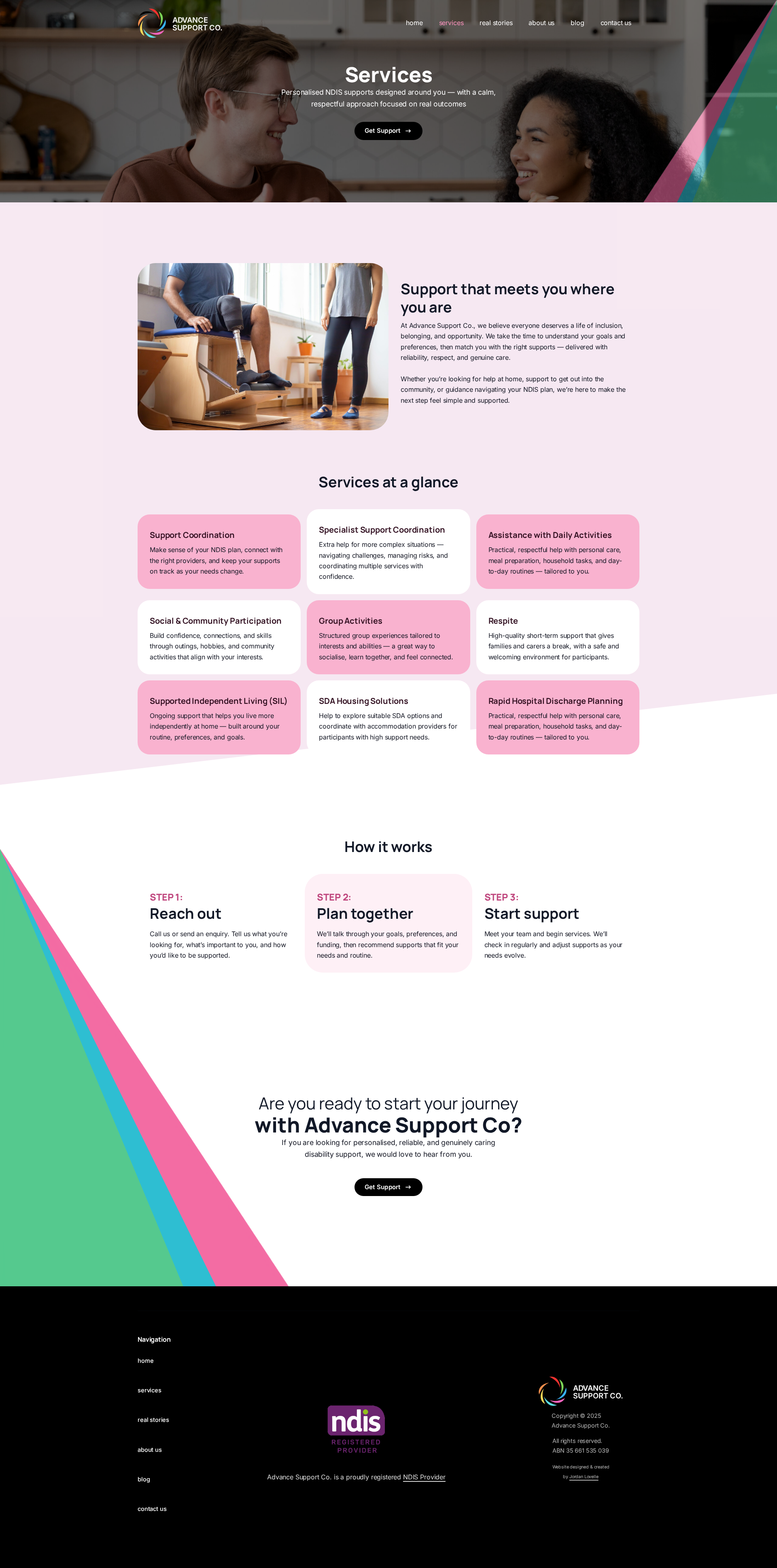 Advance Support Co website screenshot