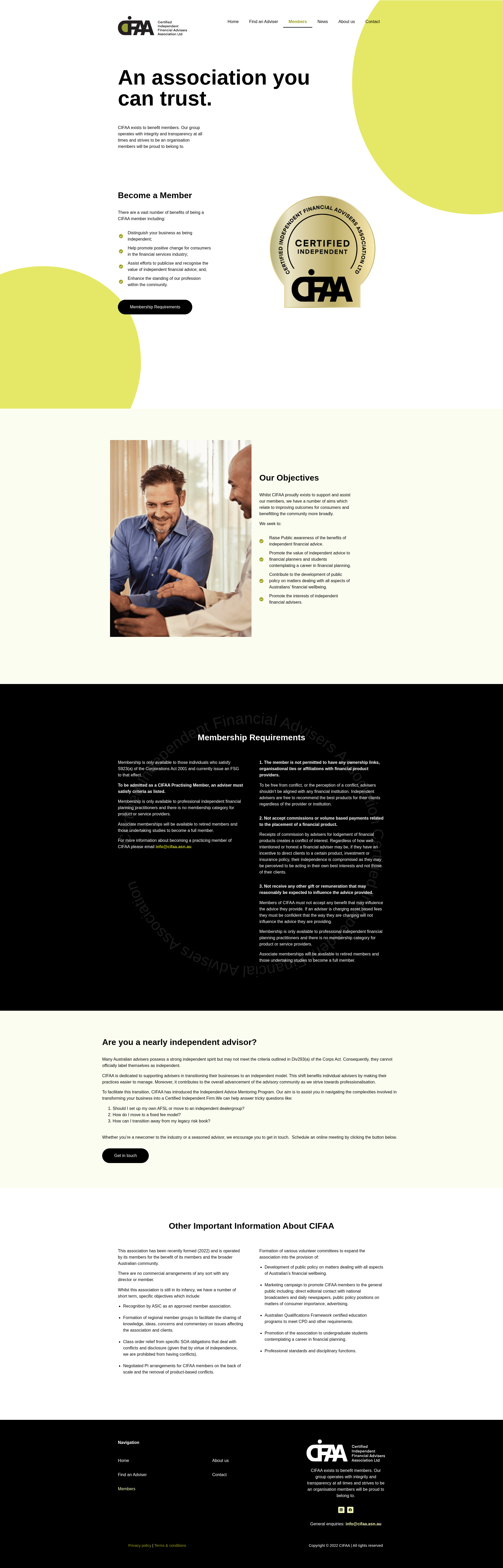 CIFAA website screenshot