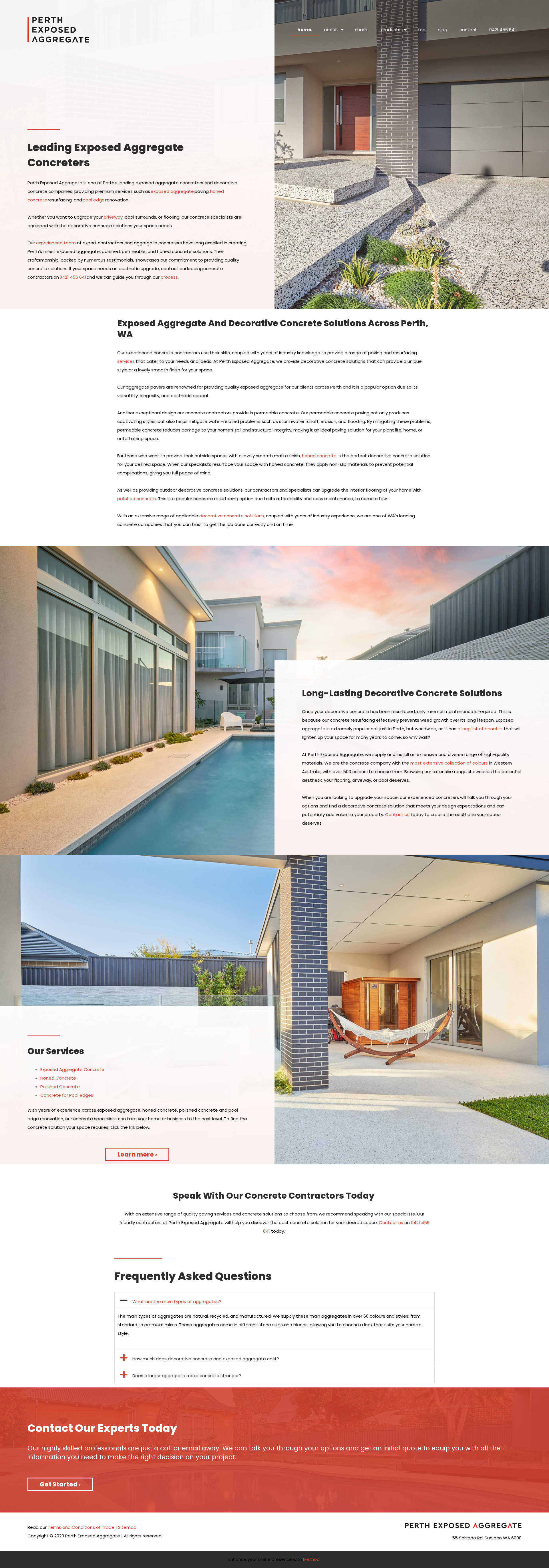 Perth Exposed Aggregate website screenshot