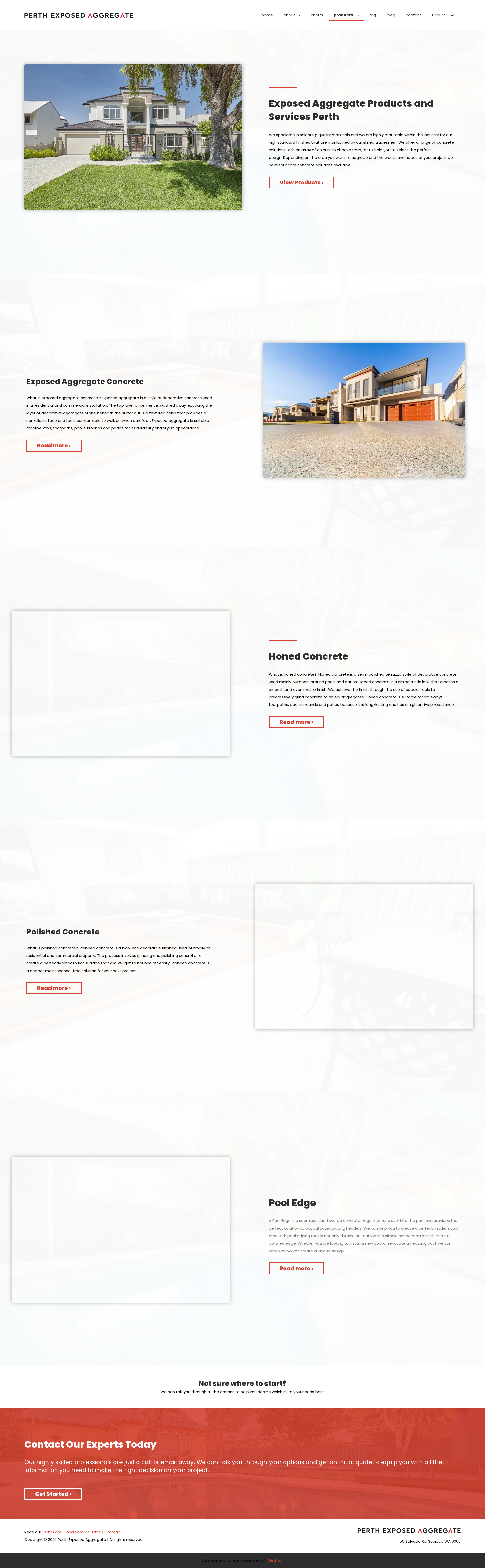 Perth Exposed Aggregate website screenshot