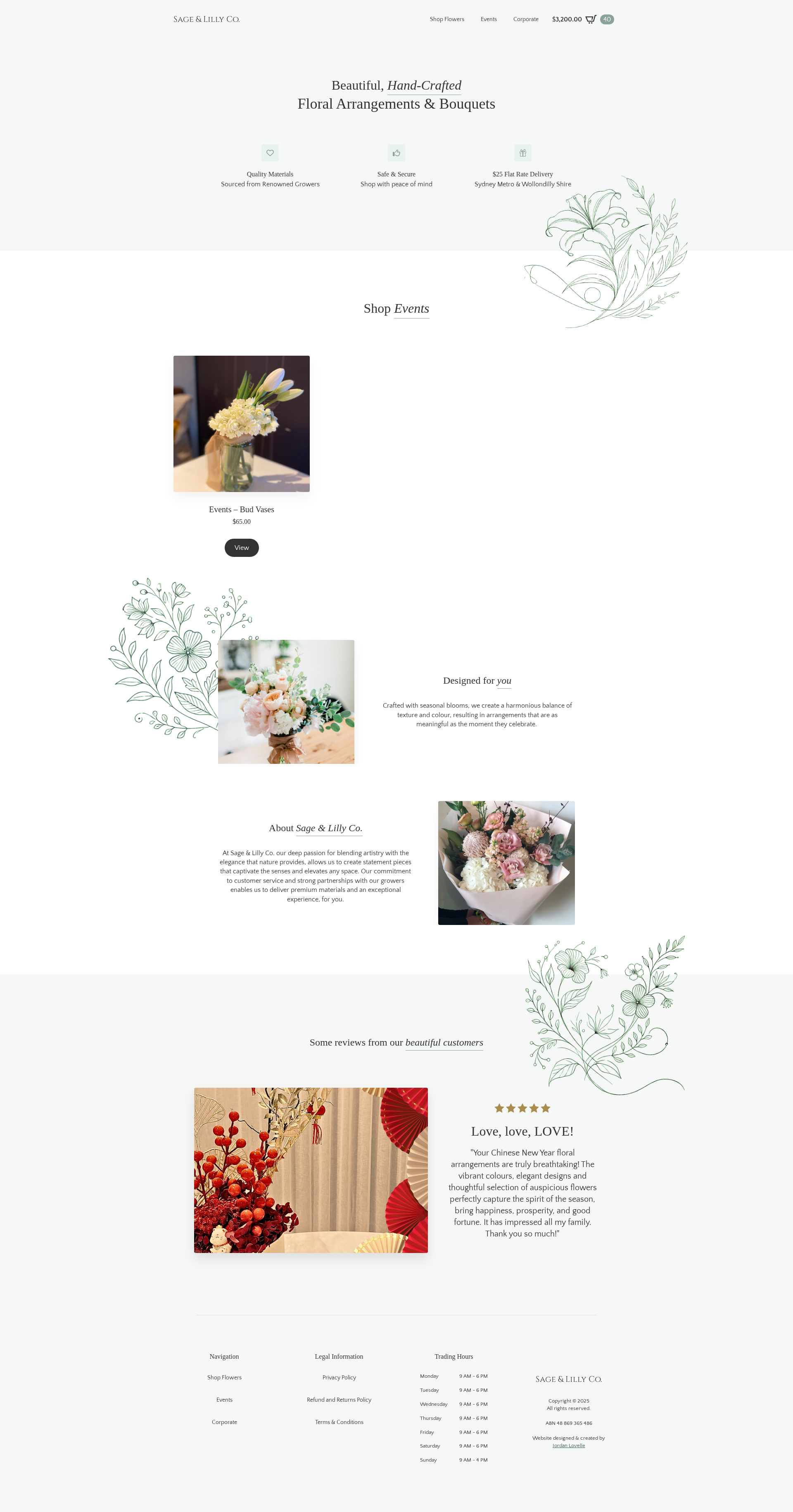 Sage & Lilly Co website screenshot