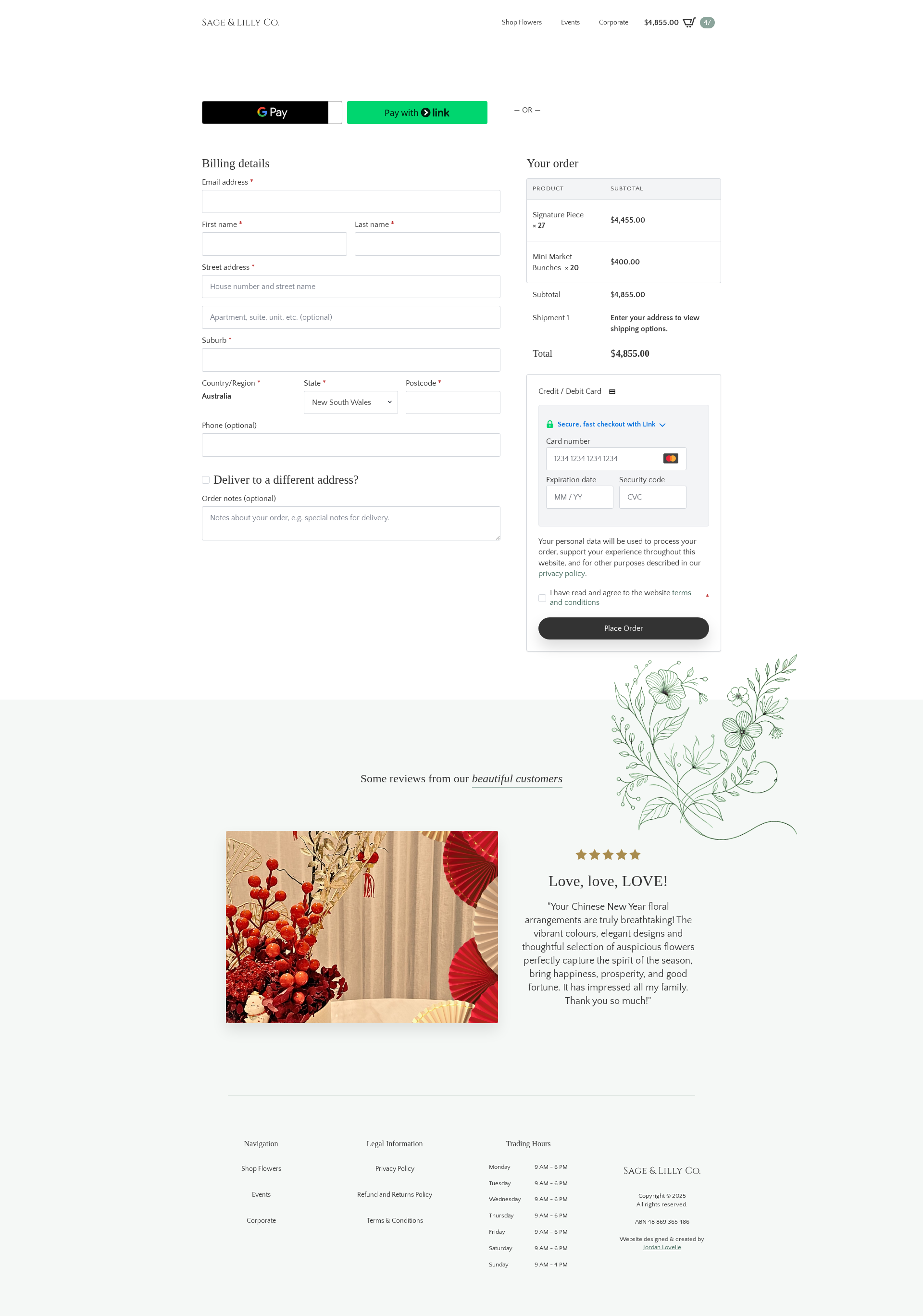 Sage & Lilly Co website screenshot